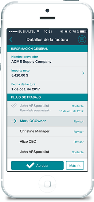 aplicación móvil Esker deliveryware gestión de peticiones